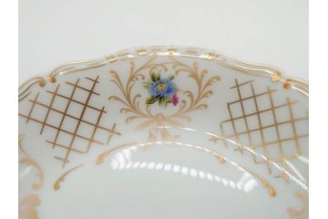 フランス　LIMOGES(リモージュ)　Georges Boyer(ジョルジュ ボワイエ)　バラの絵付けが上品なプレート5枚セット(薔薇、ローズ、磁器、金彩、深皿、小皿、洋食器)(R-078632)