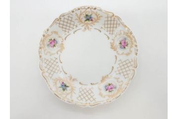 フランス　LIMOGES(リモージュ)　Georges Boyer(ジョルジュ ボワイエ)　バラの絵付けが上品なプレート5枚セット(薔薇、ローズ、磁器、金彩、深皿、小皿、洋食器)(R-078632)