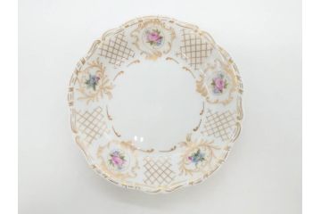 フランス　LIMOGES(リモージュ)　Georges Boyer(ジョルジュ ボワイエ)　バラの絵付けが上品なプレート5枚セット(薔薇、ローズ、磁器、金彩、深皿、小皿、洋食器)(R-078632)