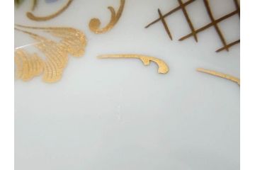 フランス　LIMOGES(リモージュ)　Georges Boyer(ジョルジュ ボワイエ)　バラの絵付けが上品なプレート5枚セット(薔薇、ローズ、磁器、金彩、深皿、小皿、洋食器)(R-078632)
