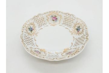 フランス　LIMOGES(リモージュ)　Georges Boyer(ジョルジュ ボワイエ)　バラの絵付けが上品なプレート5枚セット(薔薇、ローズ、磁器、金彩、深皿、小皿、洋食器)(R-078633)
