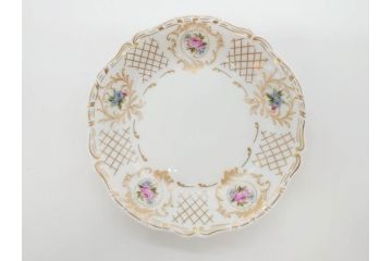 フランス　LIMOGES(リモージュ)　Georges Boyer(ジョルジュ ボワイエ)　バラの絵付けが上品なプレート5枚セット(薔薇、ローズ、磁器、金彩、深皿、小皿、洋食器)(R-078633)