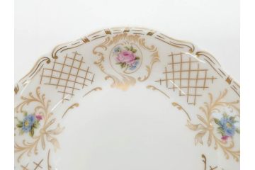 フランス　LIMOGES(リモージュ)　Georges Boyer(ジョルジュ ボワイエ)　バラの絵付けが上品なプレート5枚セット(薔薇、ローズ、磁器、金彩、深皿、小皿、洋食器)(R-078633)