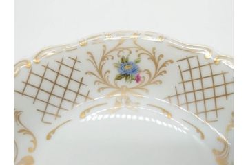 フランス　LIMOGES(リモージュ)　Georges Boyer(ジョルジュ ボワイエ)　バラの絵付けが上品なプレート5枚セット(薔薇、ローズ、磁器、金彩、深皿、小皿、洋食器)(R-078633)