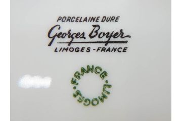 フランス　LIMOGES(リモージュ)　Georges Boyer(ジョルジュ ボワイエ)　バラの絵付けが上品なプレート5枚セット(薔薇、ローズ、磁器、金彩、深皿、小皿、洋食器)(R-078633)