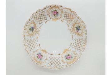 フランス　LIMOGES(リモージュ)　Georges Boyer(ジョルジュ ボワイエ)　バラの絵付けが上品なプレート5枚セット(薔薇、ローズ、磁器、金彩、深皿、小皿、洋食器)(R-078633)
