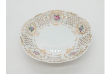 フランス　LIMOGES(リモージュ)　Georges Boyer(ジョルジュ ボワイエ)　バラの絵付けが上品なプレート5枚セット(薔薇、ローズ、磁器、金彩、深皿、小皿、洋食器)(R-078633)