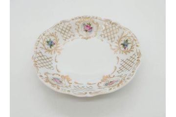 フランス　LIMOGES(リモージュ)　Georges Boyer(ジョルジュ ボワイエ)　バラの絵付けが上品なプレート5枚セット(薔薇、ローズ、磁器、金彩、深皿、小皿、洋食器)(R-078634)