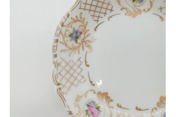 フランス　LIMOGES(リモージュ)　Georges Boyer(ジョルジュ ボワイエ)　バラの絵付けが上品なプレート5枚セット(薔薇、ローズ、磁器、金彩、深皿、小皿、洋食器)(R-078634)