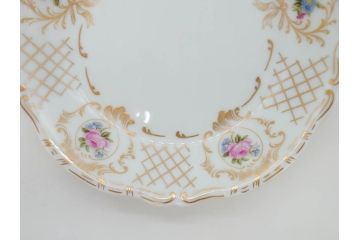 フランス　LIMOGES(リモージュ)　Georges Boyer(ジョルジュ ボワイエ)　バラの絵付けが上品なプレート5枚セット(薔薇、ローズ、磁器、金彩、深皿、小皿、洋食器)(R-078634)