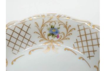 フランス　LIMOGES(リモージュ)　Georges Boyer(ジョルジュ ボワイエ)　バラの絵付けが上品なプレート5枚セット(薔薇、ローズ、磁器、金彩、深皿、小皿、洋食器)(R-078634)