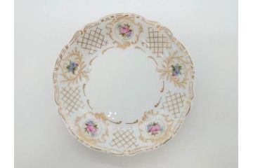 フランス　LIMOGES(リモージュ)　Georges Boyer(ジョルジュ ボワイエ)　バラの絵付けが上品なプレート5枚セット(薔薇、ローズ、磁器、金彩、深皿、小皿、洋食器)(R-078634)