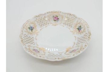 フランス　LIMOGES(リモージュ)　Georges Boyer(ジョルジュ ボワイエ)　バラの絵付けが上品なプレート5枚セット(薔薇、ローズ、磁器、金彩、深皿、小皿、洋食器)(R-078634)