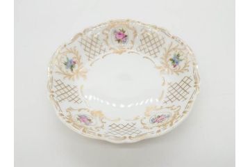 フランス　LIMOGES(リモージュ)　Georges Boyer(ジョルジュ ボワイエ)　バラの絵付けが上品なプレート5枚セット(薔薇、ローズ、磁器、金彩、深皿、小皿、洋食器)(R-078634)