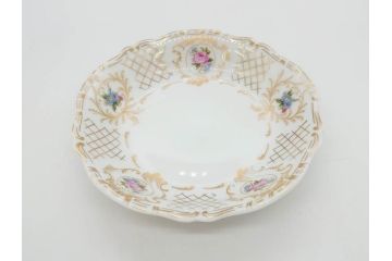 フランス　LIMOGES(リモージュ)　Georges Boyer(ジョルジュ ボワイエ)　バラの絵付けが上品なプレート5枚セット(薔薇、ローズ、磁器、金彩、深皿、小皿、洋食器)(R-078634)