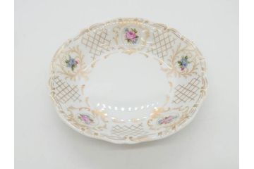 フランス　LIMOGES(リモージュ)　Georges Boyer(ジョルジュ ボワイエ)　バラの絵付けが上品なプレート5枚セット(薔薇、ローズ、磁器、金彩、深皿、小皿、洋食器)(R-078635)