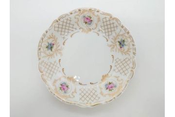 フランス　LIMOGES(リモージュ)　Georges Boyer(ジョルジュ ボワイエ)　バラの絵付けが上品なプレート5枚セット(薔薇、ローズ、磁器、金彩、深皿、小皿、洋食器)(R-078635)