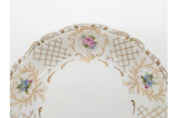 フランス　LIMOGES(リモージュ)　Georges Boyer(ジョルジュ ボワイエ)　バラの絵付けが上品なプレート5枚セット(薔薇、ローズ、磁器、金彩、深皿、小皿、洋食器)(R-078635)