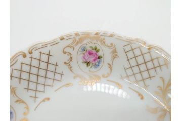 フランス　LIMOGES(リモージュ)　Georges Boyer(ジョルジュ ボワイエ)　バラの絵付けが上品なプレート5枚セット(薔薇、ローズ、磁器、金彩、深皿、小皿、洋食器)(R-078635)