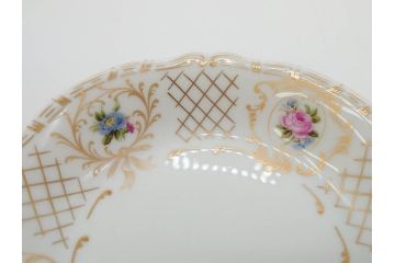 フランス　LIMOGES(リモージュ)　Georges Boyer(ジョルジュ ボワイエ)　バラの絵付けが上品なプレート5枚セット(薔薇、ローズ、磁器、金彩、深皿、小皿、洋食器)(R-078635)