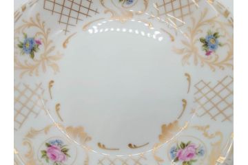 フランス　LIMOGES(リモージュ)　Georges Boyer(ジョルジュ ボワイエ)　バラの絵付けが上品なプレート5枚セット(薔薇、ローズ、磁器、金彩、深皿、小皿、洋食器)(R-078635)