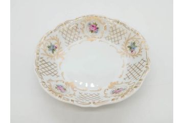 フランス　LIMOGES(リモージュ)　Georges Boyer(ジョルジュ ボワイエ)　バラの絵付けが上品なプレート5枚セット(薔薇、ローズ、磁器、金彩、深皿、小皿、洋食器)(R-078635)