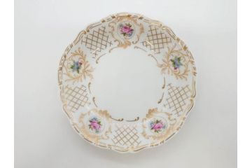 フランス　LIMOGES(リモージュ)　Georges Boyer(ジョルジュ ボワイエ)　バラの絵付けが上品なプレート5枚セット(薔薇、ローズ、磁器、金彩、深皿、小皿、洋食器)(R-078635)