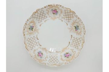 フランス　LIMOGES(リモージュ)　Georges Boyer(ジョルジュ ボワイエ)　バラの絵付けが上品なプレート5枚セット(薔薇、ローズ、磁器、金彩、深皿、小皿、洋食器)(R-078635)