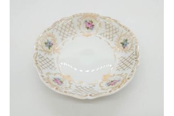 フランス　LIMOGES(リモージュ)　Georges Boyer(ジョルジュ ボワイエ)　バラの絵付けが上品なプレート5枚セット(薔薇、ローズ、磁器、金彩、深皿、小皿、洋食器)(R-078635)