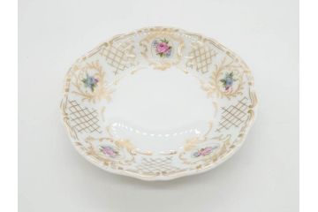 フランス　LIMOGES(リモージュ)　Georges Boyer(ジョルジュ ボワイエ)　バラの絵付けが上品なプレート5枚セット(薔薇、ローズ、磁器、金彩、深皿、小皿、洋食器)(R-078635)