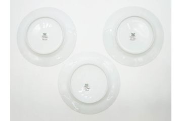フランス　BERNARDAUD(ベルナルド)　LIMOGES(リモージュ)　マリー・テレーズ　細かな花のガーランドが装飾された優雅なプレート3枚セット(MARIE THERESE、リボン、花、フラワー、金彩、中皿、大皿、磁器、洋食器)(R-078637)