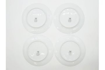 フランス　BERNARDAUD(ベルナルド)　LIMOGES(リモージュ)　マリー・テレーズ　細かな花のガーランドが装飾された優雅なプレート4枚セット(MARIE THERESE、リボン、花、フラワー、金彩、中皿、磁器、洋食器)(R-078638)