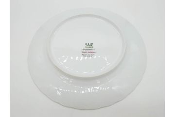 フランス　BERNARDAUD(ベルナルド)　LIMOGES(リモージュ)　マリー・テレーズ　細かな花のガーランドが装飾された優雅なプレート4枚セット(MARIE THERESE、リボン、花、フラワー、金彩、中皿、磁器、洋食器)(R-078638)