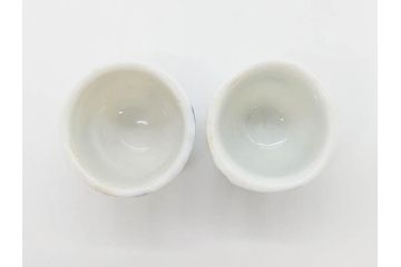 江戸〜明治期　古伊万里　雛道具　繊細に絵付けされたミニチュア和食器15点セット(染付、和食器、和皿、豆皿、変形皿、磁器、ひな祭り、ままごと、湯呑)(R-078641)