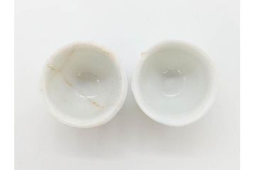 江戸〜明治期　古伊万里　雛道具　繊細に絵付けされたミニチュア和食器15点セット(染付、和食器、和皿、豆皿、変形皿、磁器、ひな祭り、ままごと、湯呑)(R-078641)