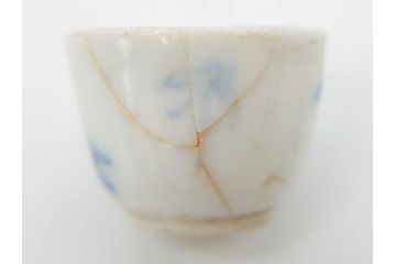 江戸〜明治期　古伊万里　雛道具　繊細に絵付けされたミニチュア和食器15点セット(染付、和食器、和皿、豆皿、変形皿、磁器、ひな祭り、ままごと、湯呑)(R-078641)
