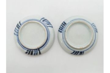 江戸〜明治期　古伊万里　雛道具　繊細に絵付けされたミニチュア和食器15点セット(染付、和食器、和皿、豆皿、変形皿、磁器、ひな祭り、ままごと、湯呑)(R-078641)