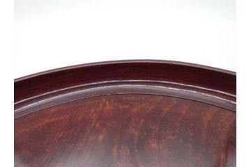 大正〜昭和初期　総欅(ケヤキ)材　木の温もりを感じる丸盆(トレイ、トレー、お盆)(R-078643)