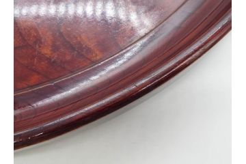 大正〜昭和初期　総欅(ケヤキ)材　木の温もりを感じる丸盆(トレイ、トレー、お盆)(R-078643)