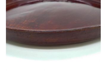 大正〜昭和初期　総欅(ケヤキ)材　木の温もりを感じる丸盆(トレイ、トレー、お盆)(R-078643)