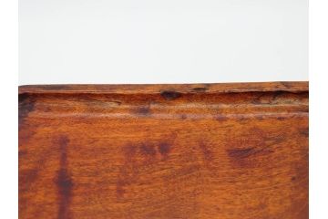 ビンテージ　大正〜昭和初期　彫刻　栃の木(トチノキ)　紅葉のワンポイントが魅力的な角盆(もみじ、ヴィンテージ、トレイ、トレー、お盆)(R-078644)