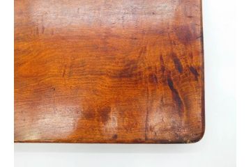 ビンテージ　大正〜昭和初期　彫刻　栃の木(トチノキ)　紅葉のワンポイントが魅力的な角盆(もみじ、ヴィンテージ、トレイ、トレー、お盆)(R-078644)