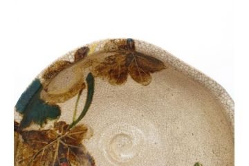 時代物　乾山銘　茶碗　約22cm　7.2寸　瓢箪のデザインが目を引く菓子器(尾形乾山、お茶碗、茶陶、茶道具、直物、和食器、七寸二分、共箱付き)(R-078645)