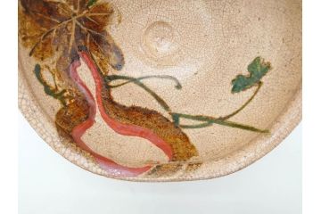 時代物　乾山銘　茶碗　約22cm　7.2寸　瓢箪のデザインが目を引く菓子器(尾形乾山、お茶碗、茶陶、茶道具、直物、和食器、七寸二分、共箱付き)(R-078645)