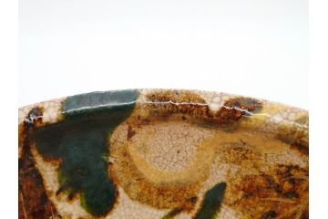 時代物　乾山銘　茶碗　約22cm　7.2寸　瓢箪のデザインが目を引く菓子器(尾形乾山、お茶碗、茶陶、茶道具、直物、和食器、七寸二分、共箱付き)(R-078645)