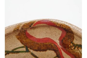 時代物　乾山銘　茶碗　約22cm　7.2寸　瓢箪のデザインが目を引く菓子器(尾形乾山、お茶碗、茶陶、茶道具、直物、和食器、七寸二分、共箱付き)(R-078645)
