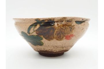 時代物　乾山銘　茶碗　約22cm　7.2寸　瓢箪のデザインが目を引く菓子器(尾形乾山、お茶碗、茶陶、茶道具、直物、和食器、七寸二分、共箱付き)(R-078645)