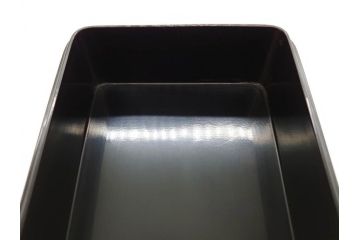 時代物　網代(あじろ)編み　彫金　和の風情を感じる煙草盆(松、舟、山水鳥図、タバコ盆、たばこ盆、小物入れ、小箱、箱付き)(R-078646)