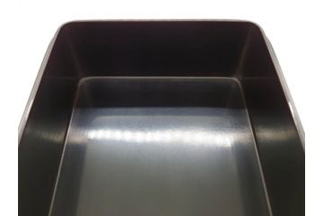 時代物　網代(あじろ)編み　彫金　和の風情を感じる煙草盆(松、舟、山水鳥図、タバコ盆、たばこ盆、小物入れ、小箱、箱付き)(R-078646)