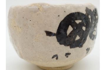 矢野景川　志野茶碗　約12cm　3.9寸　素朴で温かみを感じる抹茶碗(茶器、茶道具、茶陶、三寸九分、和食器、共箱付き)(R-078647)